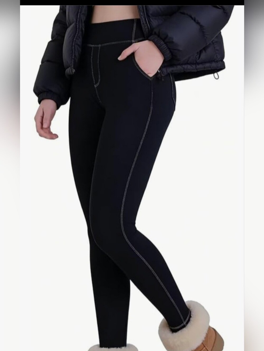NWT Sunzel Leggings for Women Jean Denim Style Workout High Waisted Yoga Pants L